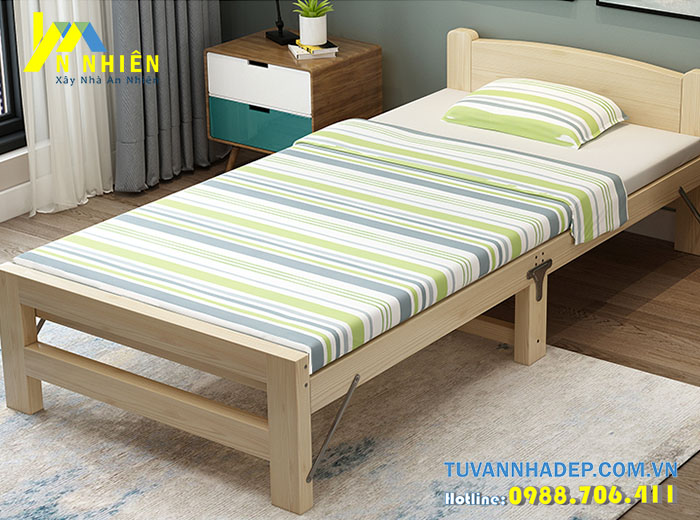 giường đơn bằng gỗ