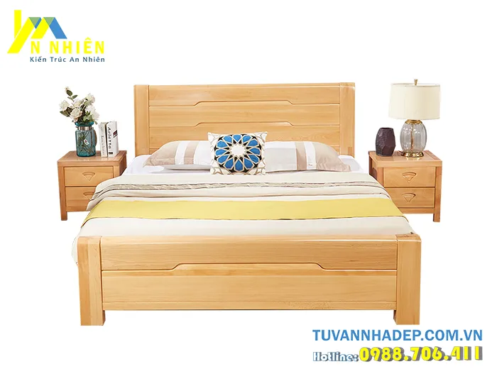 giường làm bằng gỗ sồi