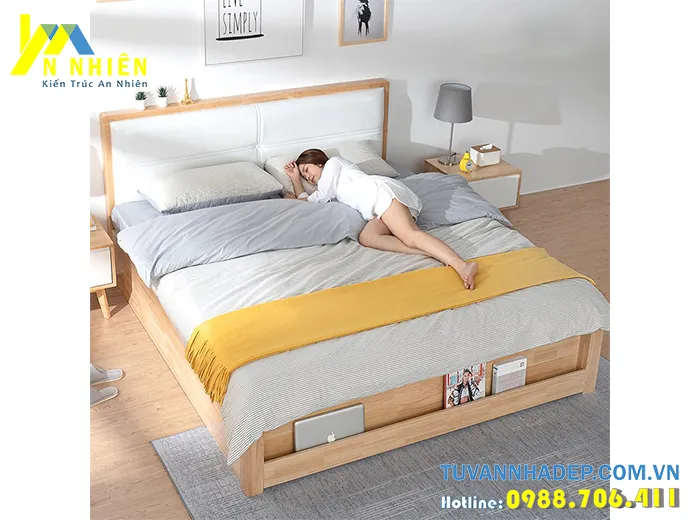 làm giường bằng gỗ sồi