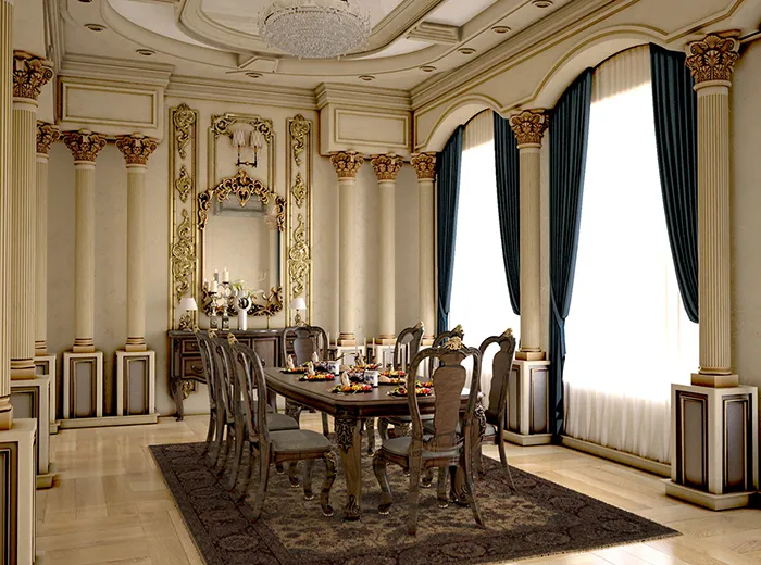 Không gian căn phòng rộng và được thiết kế theo phong cách thế kỷ 18