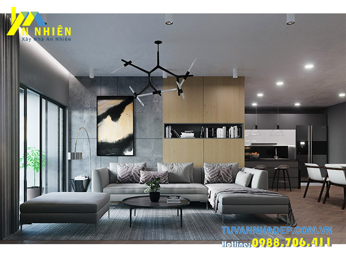 hình ảnh nội thất phòng khách với gô