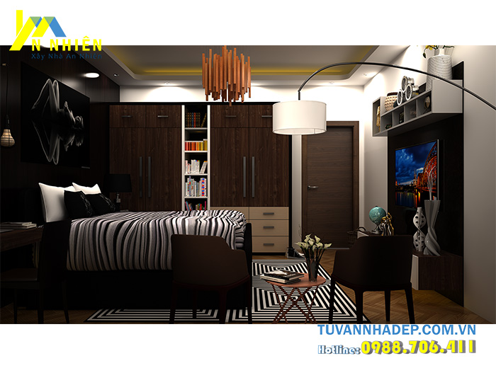 nội thất phòng ngủ với gỗ mdf