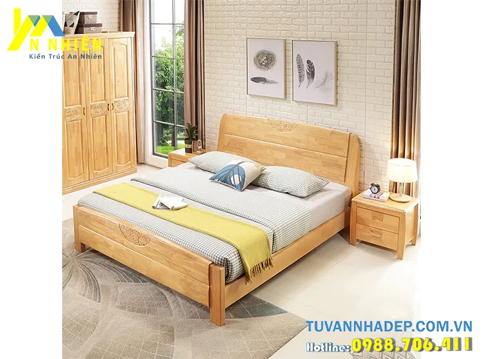 đóng giường đẹp từ gỗ tần bì