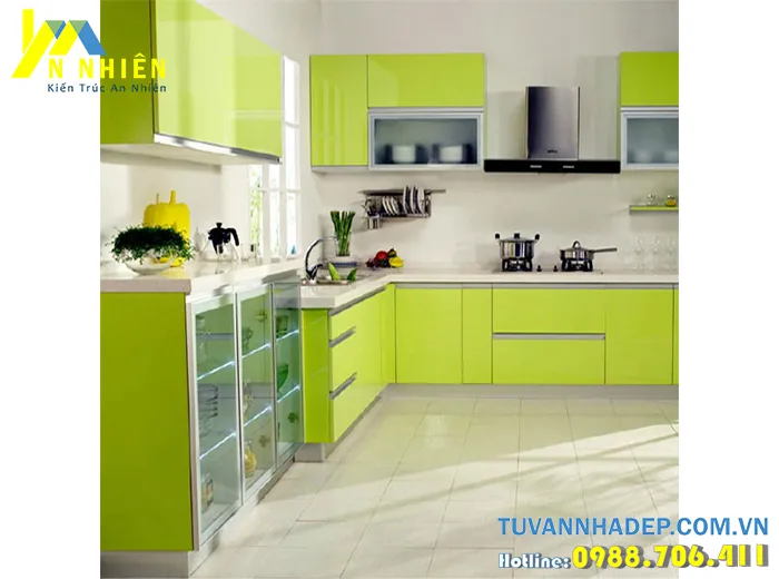 tủ bếp làm từ gỗ nhựa đẹp