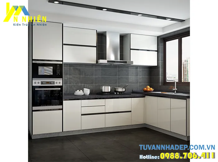 hình ảnh tủ bếp từ gỗ nhựa