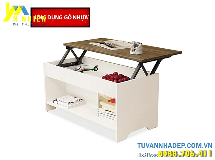 bàn trà làm từ gỗ nhựa