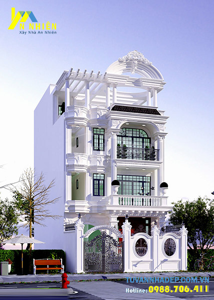 nhà phố tân cổ điển 3 tầng ngang 7m