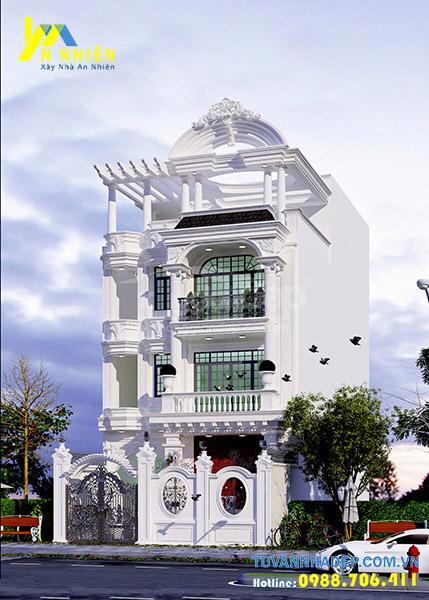 hình ảnh nhà phố 3 tầng tân cổ điển rộng 7m