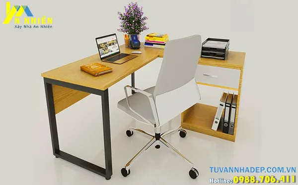 thiết kế nội thất văn phòng xu hướng sử dụng bàn chữ l