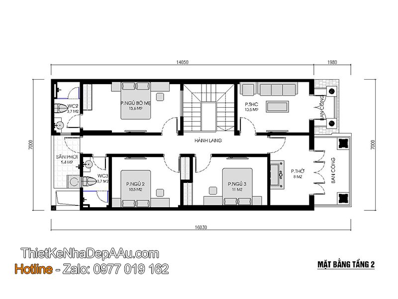 Bản vẽ nhà 2 tầng