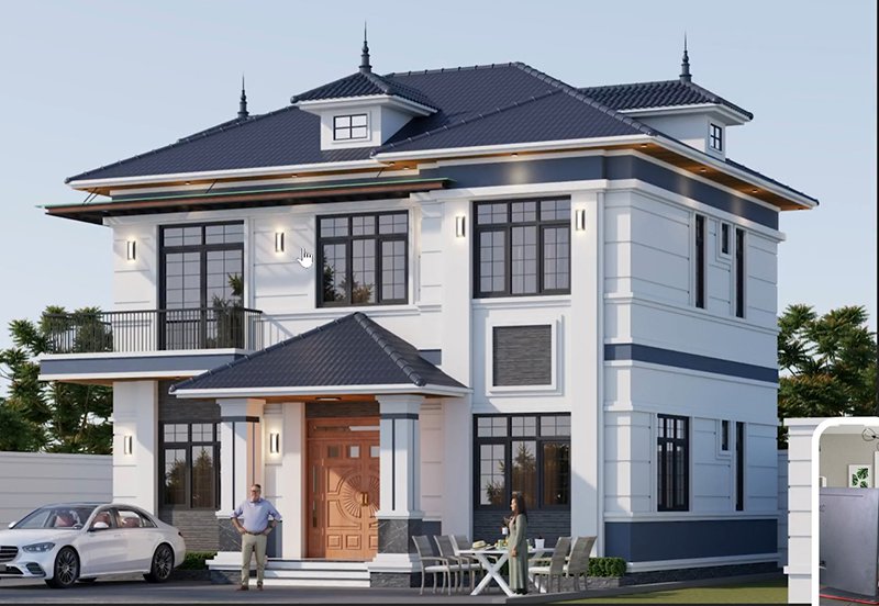Mẫu biệt thự 150m2 mái nhật