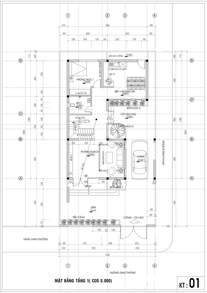 mặt bằng tầng 1