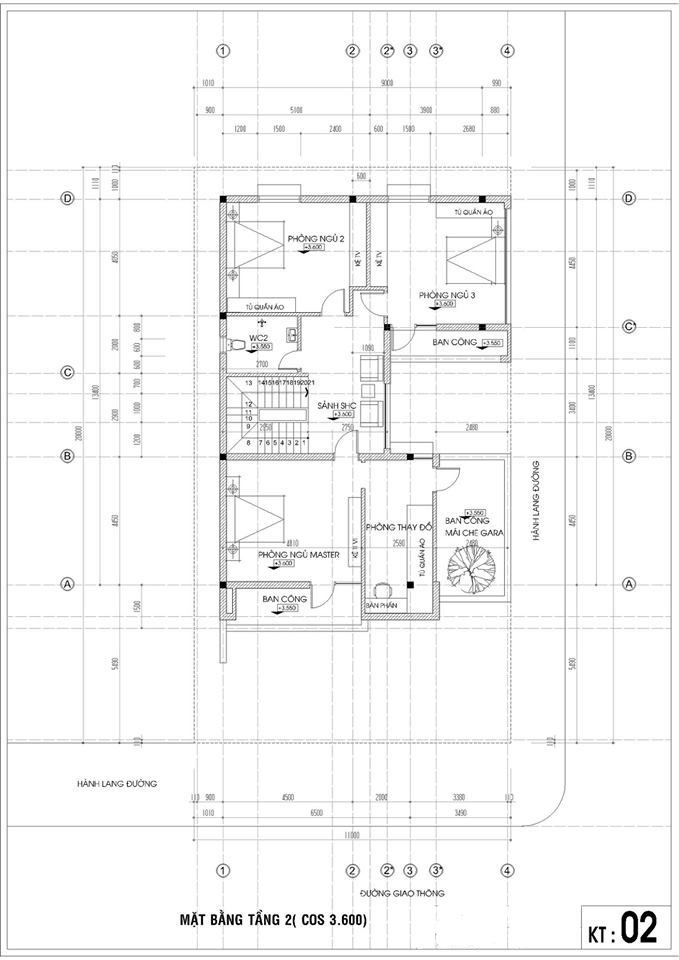 mặt bằng tầng 2