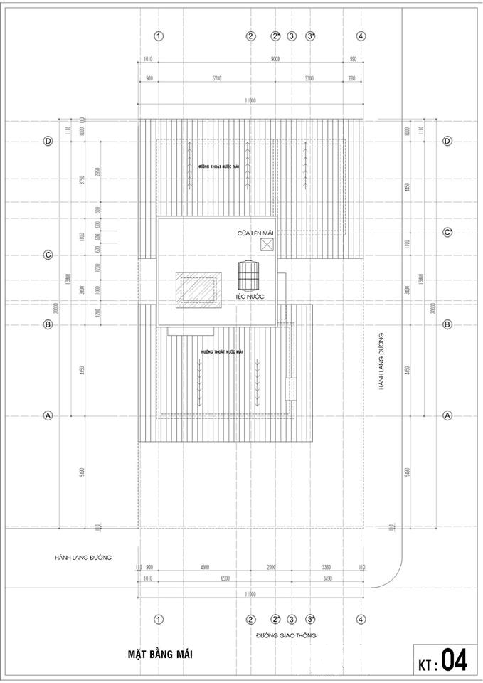 mặt bằng tầng tum
