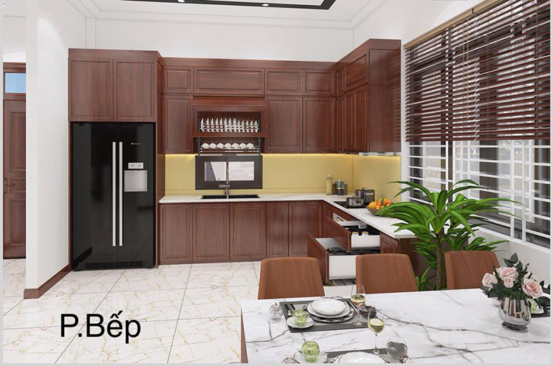 phòng bếp kết hợp phòng ăn