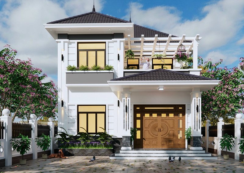 thiết kế biệt thự 2 tầng đẹp