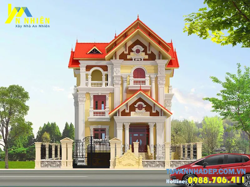 biệt thự 3 tầng kiểu Pháp mặt tiền 11m