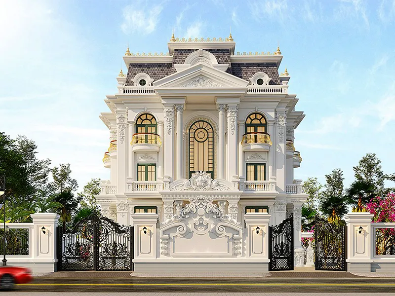 mẫu biệt thự 3 tầng 10x13m