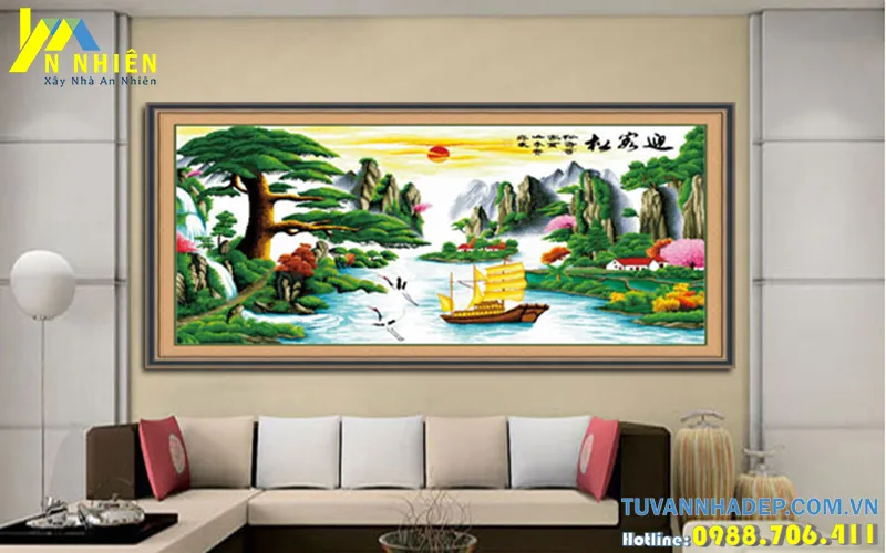những lưu ý khi treo tranh phòng khách