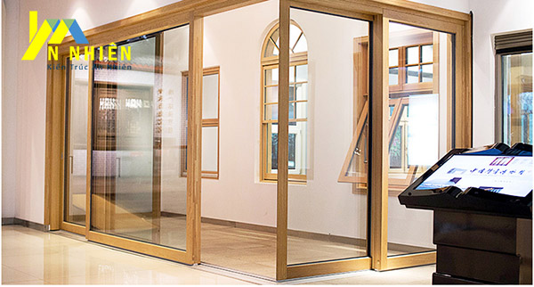 mẫu cửa kính khung gỗ đẹp