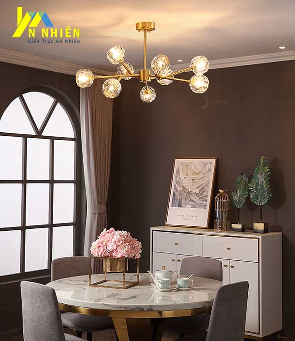 mẫu đèn chùm đẹp cho phòng khách