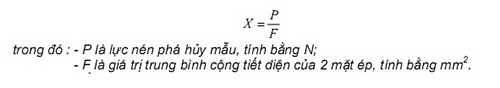 công thức tính cường độ nén của gạch