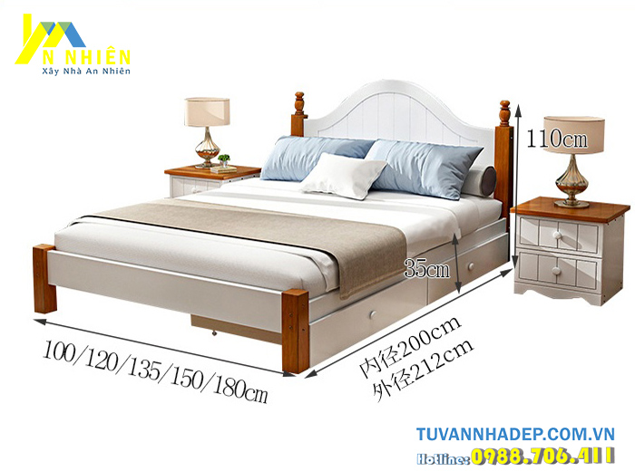 giường gỗ tự nhiên giá rẻ