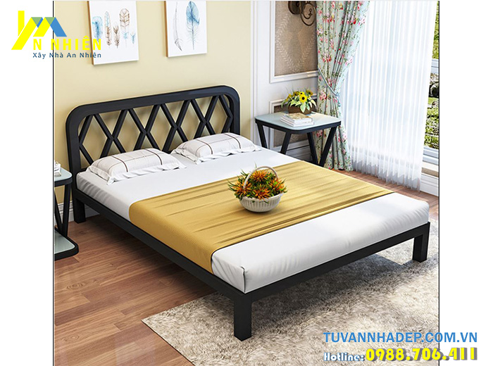 hình ảnh giường gỗ công nghiệp giá rẻ