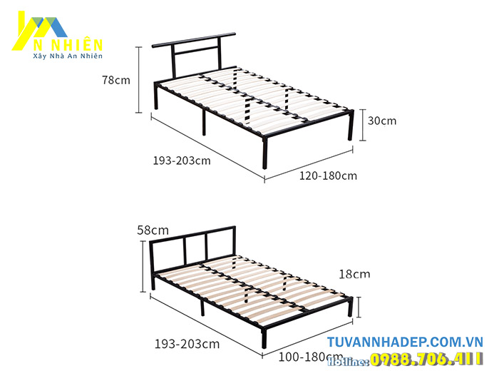 kích thước giường đơn giá rẻ
