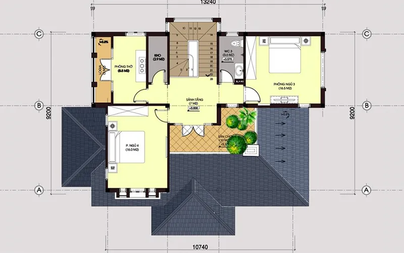 ban ve mat bang biet thu 2 tang mai thai 145m2