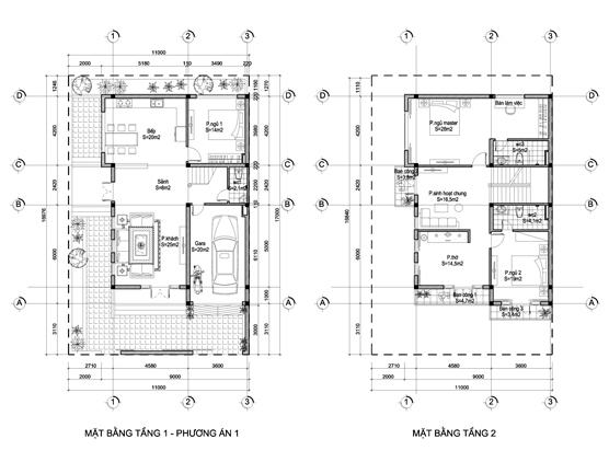 Nội thất biệt thự mặt tiền 9m
