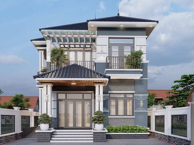 mẫu biệt thự 2 tầng đẹp lung linh