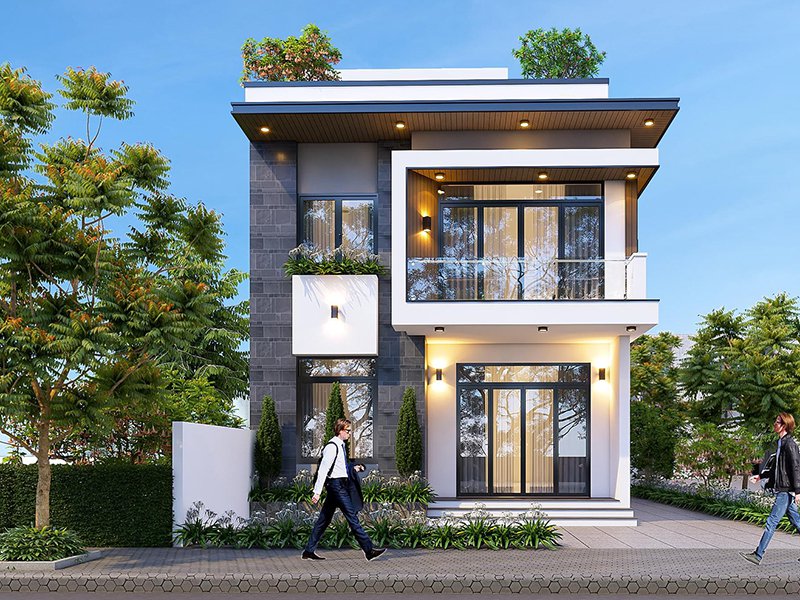 thiet ke biet thu mat tien 9m