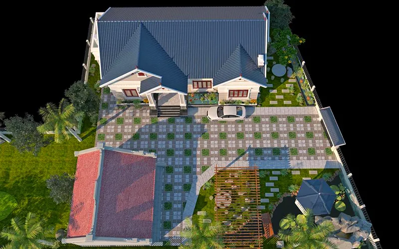 biet thu vuon 1 tang dep 120m2