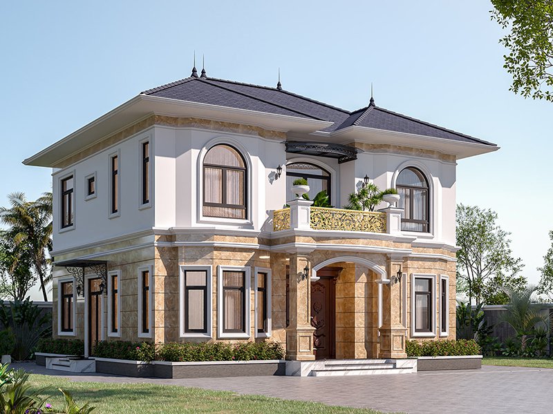 mẫu biệt thự vườn 2 tầng 5 phòng ngủ