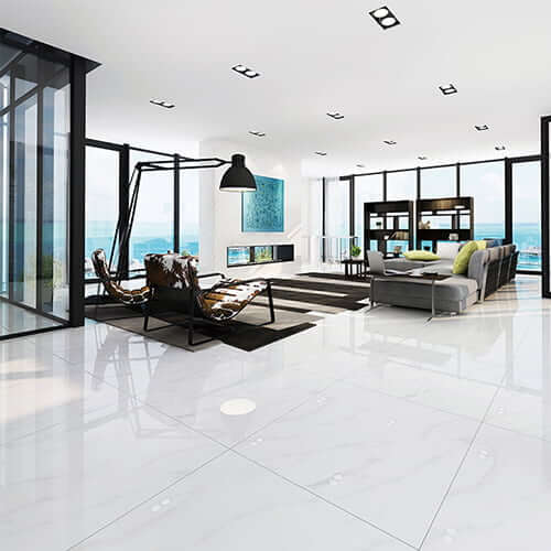 phòng khách lát gạch men đẹp - mẫu 1