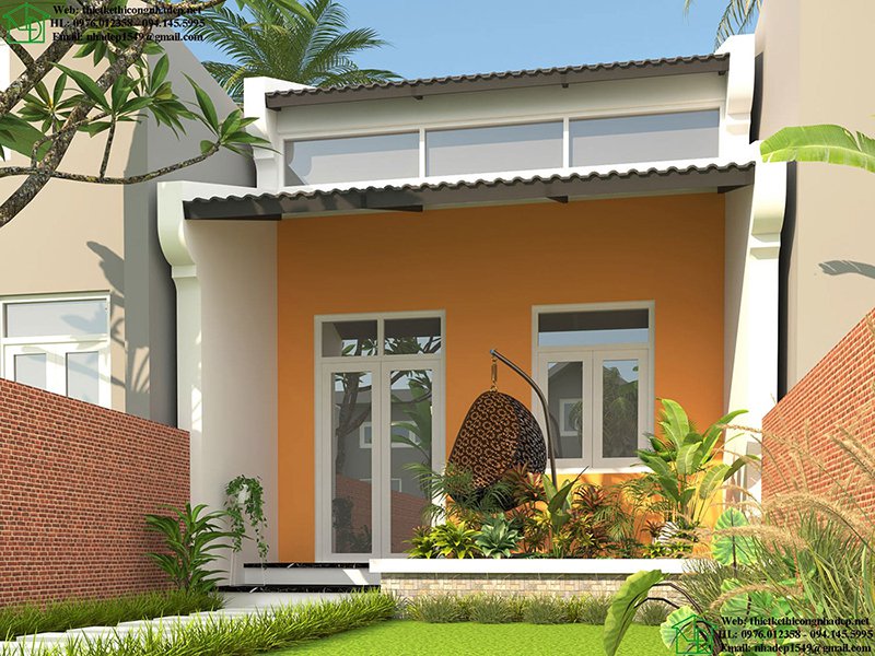 mẫu nhà cấp 4 đẹp 5x20m