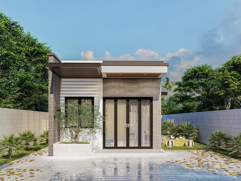 mẫu nhà cấp 4 đẹp 5x20m