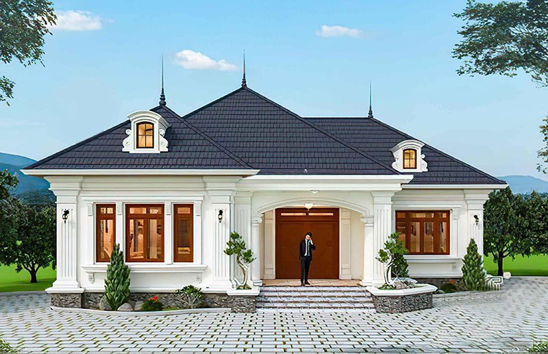 mẫu nhà cấp 4 tân cổ điển