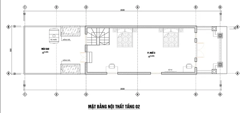 Bản vẽ mặt bằng nhà ống 2 tầng