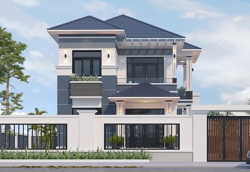 mẫu biệt thự 2 tầng 150m2 hiện đại