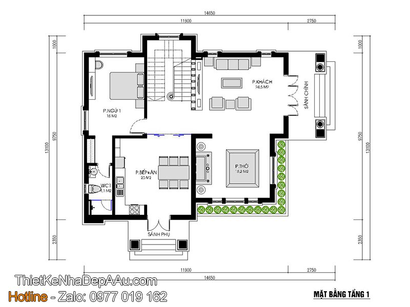 Mặt bằng biệt thự