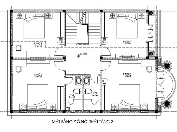 phương án bố trí nội thất biệt thự tân cổ điển