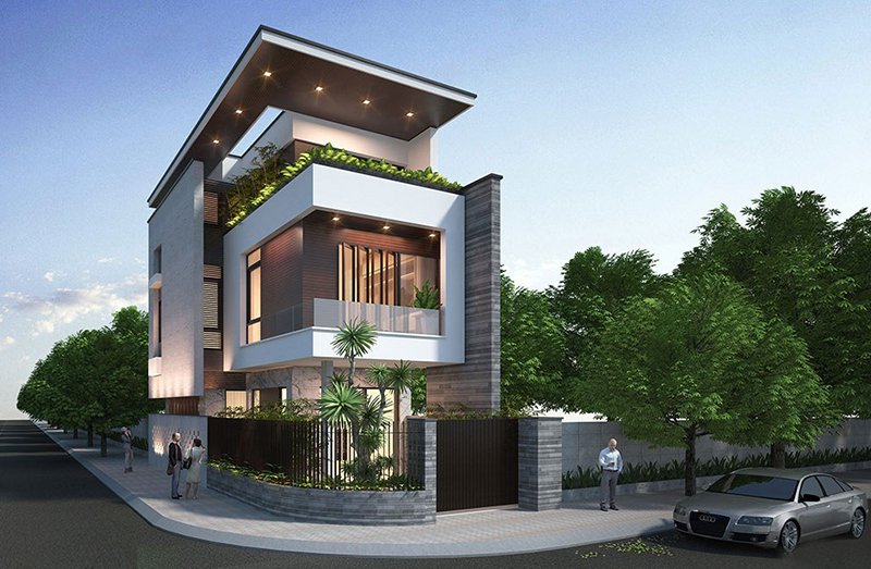 mặt tiền nhà 2 mặt tiền 2 tầng