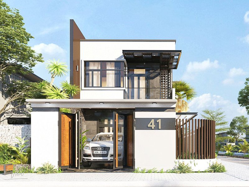 mẫu nhà phố 2 mặt tiền đẹp