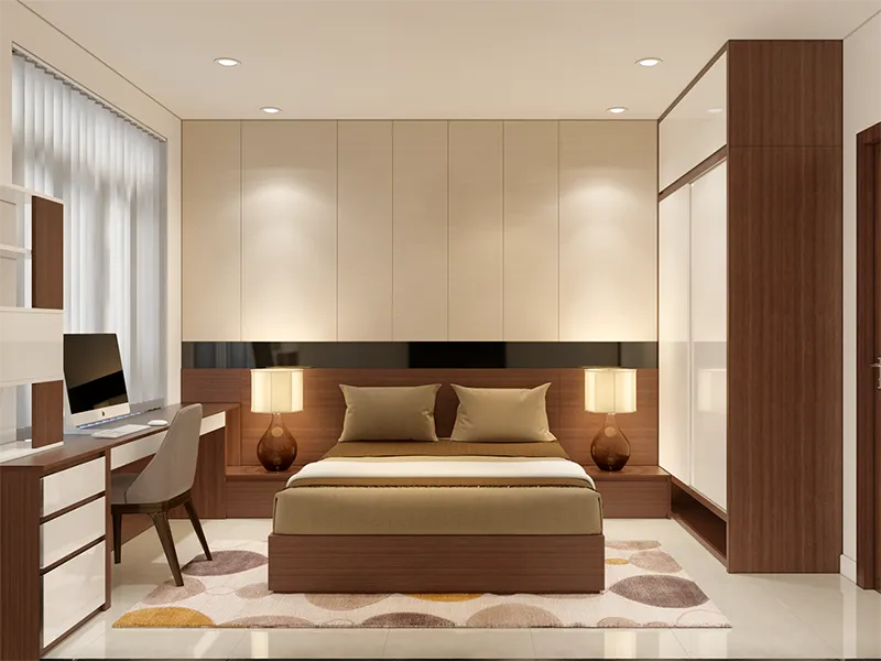 Căn phòng rộng cho vợ chồng sử dụng thoải mái