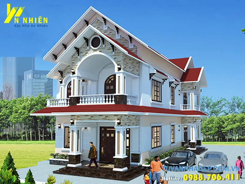 Thiết kế nhà đẹp mái thái