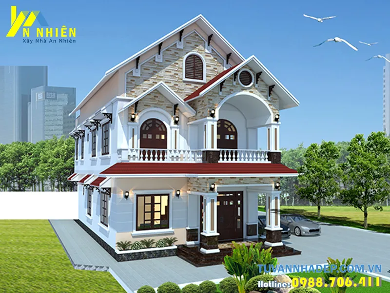 Bản vẽ thiết kế nhà mái thái đẹp