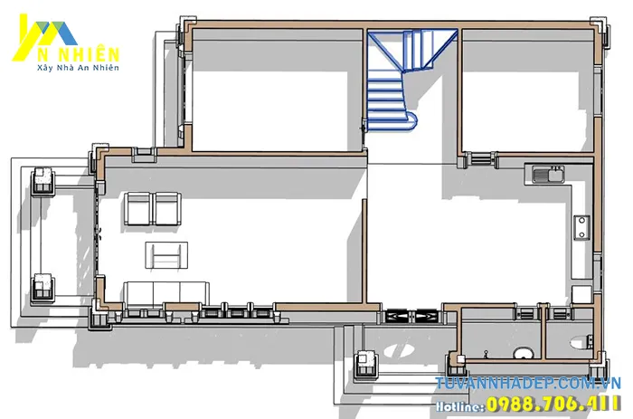 Bản vẽ mặt bằng biệt thự mái thái