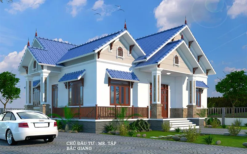 nhà 1 tầng mái thái 4 phòng ngủ